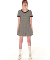 V NECK STRIPE OPS (WHITE)