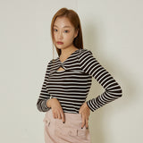 アンバーストライプTシャツ / Amber stripes T-shirts (brown)