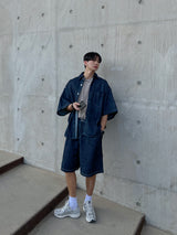オンジェリーデニムワンタックハーフパンツ / On Jerry Denim One Tuck Half Pants