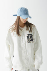 ビッグロゴカラーバーシティジャケット/BSR2223FWJK025 BIG LOGO COLLAR VARSITY JACKET CREAM