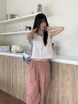 Tyra Pink Two Way Jogger Wide Cargo Pants
