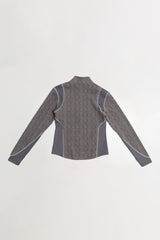 エアケーブルニットハーフ2WAYジップアップジャケット / AIR CABLE KNIT HALF 2WAY ZIP UP JACKET-VOLUME GREY