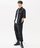 TWO POCKET STRING HALF SHIRTS (BLACK) (6585203851382)