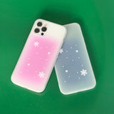 Blue - Snow Square Phone Case_matt