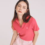 Vネックオープンカラートップ / VNECK OPEN COLLAR TOP (PINK)