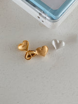 ハートマットピアス / [925silver] Lithumb heart matte earrings