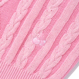 スモールチェリーツートンケーブルクロップニット／SMALL CHERRY TWO-TONE CABLE CROP KNIT [PINK]