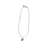[NIROSERENDIPITY] AMETHYST PURPLE POINT PEARL NECKLACE (6658087551094)