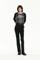 キルシーレタリングラグランTシャツ／KIRSH LETTERING LAGLAN T-SHIRT [BLACK]