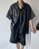 SI レザーバミューダバンディングパンツ / SI Leather Bermuda banding pants