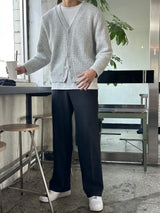 メトウールピンタックワイドスラックス / Meto wool pintuck wide slacks (2 colors)