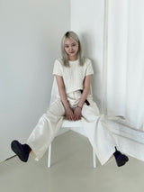 Dull bizo pintuck wide pants