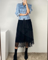 ピンタックライトブルーデニムジャケット/PINTUCK LIGHT BLUE DENIM JACKET [6066]