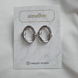 [Aespa Winter, Karina Piercing] Knotted Oval Ring Piercing - Silver Color