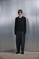 ROUND-COLLAR 7G KNIT CARDIGAN (Black) / ラウンドカラーニットカーディガン