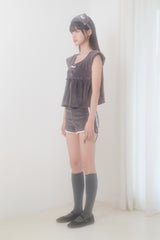 VELVET PAJAMA BOTTOM (CHARCOAL)
