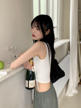 ヒノバレエコアアイレットリボンクロップドノースリーブ