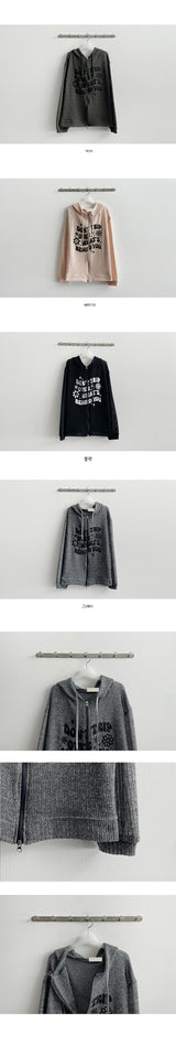 Bay Overfit Two-Way Knitwear Zip-Up Hoodie