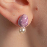 セラミックデイリーパールドロップピアス/Ceramic daily pearl drop earring(Pink)