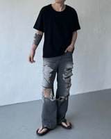 ウォッシングUネックショートスリーブTシャツ / JWA Washing U-neck Short-sleeved T-shirt (4 colors)