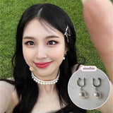 Horse Shoe and Pearl Piercing (Medium) - Silver Color