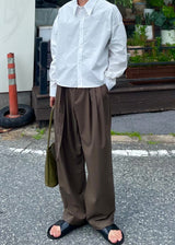 ミニマルビッグカラークロップドシャツ (Unisex)