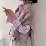 [50,000 copies sold!/All four seasons] Cheese cotton cropped shirt, shirt