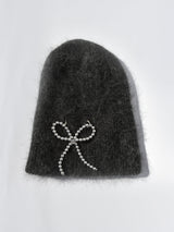 Dark Grey Ribbon Beanie