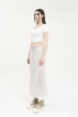 クロップドロゴTシャツ / [Seow] Croped logo T-shirts, white