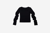 SLIM SQUARE NECK T-SHIRTS #BLACK