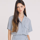 クロップツーポケットシャツ / CROP TWO POCKET SHIRT(SKYBLUE)