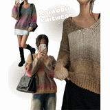 Rainbow V-neck knitwear