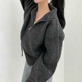 2WAYウールニットジップアップ/two-way wool knit zip-up