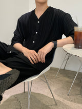 ニューゲントオーシャンアイスプリーツセットアップロングスリーブカーディガン / New Gent Ocean Ice Pleats Set-up Long-Sleeved Cardigan (2 colors)