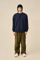 LETTERING LOGO BASIC SWEATSHIRT - NAVY