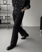 ECTフェイクデニムワイドパンツ / ECT Fake Denim Wide Pants (Set - Up / 1 color)