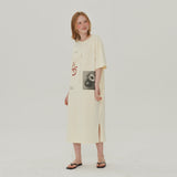 グラフィックジャージマキシドレス / GRAPHIC JERSEY MAXI DRESS_CREAM