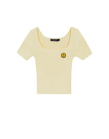 【OUTLET】スクエアネックリブドニットクロップトップ BUTTER YELLOW