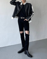 レザーキーリングネックレス / [Unisex] Leather keyring necklace