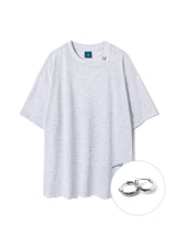 カーブネックロゴ半袖Tシャツ / Curved Neck Logo Short Sleeve T-shirt T75 White Merange