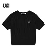 スモールチェリーニット半袖Tシャツ / UNI SMALL CHERRY SHORT SLEEVED KNIT KS [BLACK]