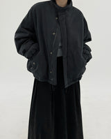 ウールショートパッデッドジャンパー/Wool short padded jumper (2color)