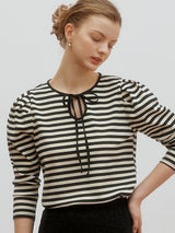 Ribbed  puff top - Black (6682209648758)