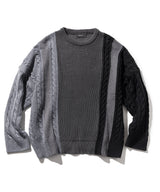 MULTIPLE INCISON CABLE KNIT MFONT002-BK (6645571125366)