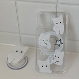 White - Black Cat Magsafe Phone Case