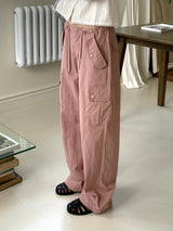 Tyra Pink Two Way Jogger Wide Cargo Pants