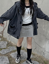 ユニセックスピグメントビンテージミリタリージャケット / Unisex pigment Vintage military jacket