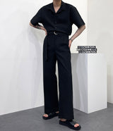 リネンワイドジャンプスーツ / RO linen wide jumpsuit (3 colors)