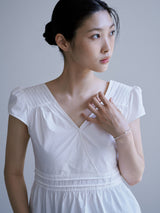 PUFF PIN TUCK BLOUSE [ WHITE ]