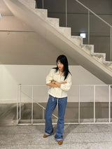 Lumiere string pintuck blouse 